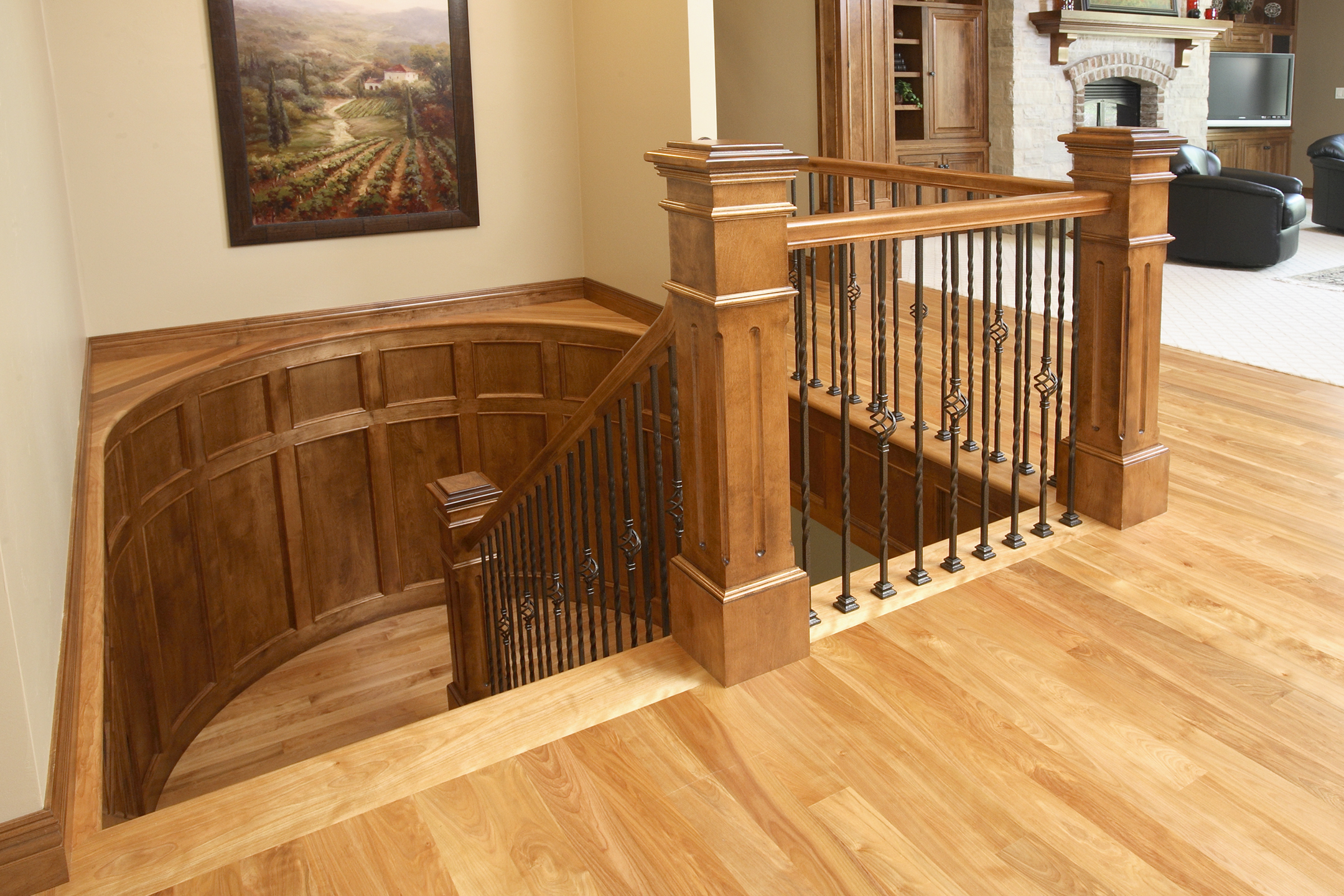 Curved Hardwood Staircase