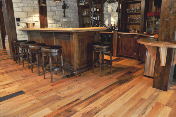 Reclaimed engineered hardwood