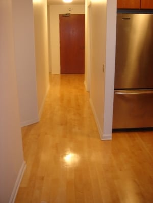 It's not difficult to keep finished harwood flooring clean.