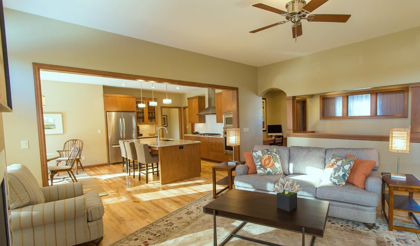 Open floorplans and hardwood floors go well together.