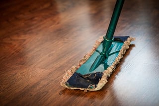 Cleaning hardwood floors is easy.